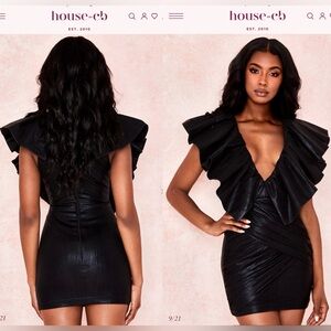 House of CB “Diana” Black Exaggerated Frill XS Dress